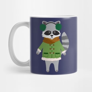 Woodland raccoon in a winter coat Mug